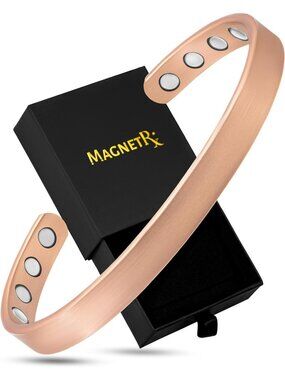 Magnetic Copper Bracelet for Men & Women - Adjustable Cuff Bangle, Medium Size